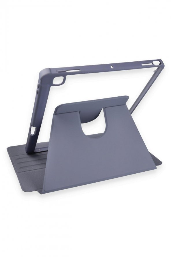 iPad 10.2 İnç (8.nesil) Uyumlu 360° Dönebilen Standlı Kalemlikli Kılıf - 7