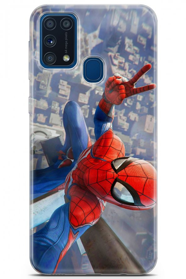 Samsung Galaxy M31 Uyumlu Kılıf Opus 21 Spiderman Tablo Darbe Önleyici Kapak Sunset