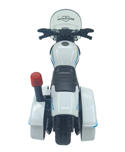 Oyuncak Polis Motorsikleti 3 Farklı Sesli, Işıklı Polis Motoru Sürtmeli 17x10cm. - 3