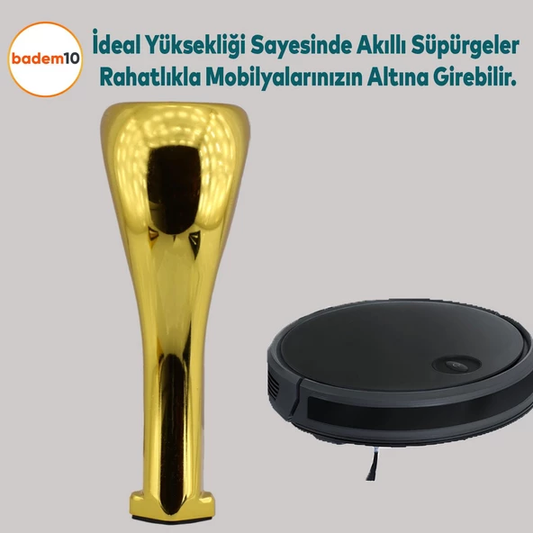 Masa Puf Tabure Tv Ünitesi Konsol Koltuk Ayağı Mobilya Ayakları Ayağı Metal Ayakları 20 Cm Altın - 5