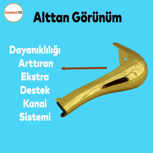 Masa Puf Tabure Tv Ünitesi Konsol Koltuk Ayağı Mobilya Ayakları Ayağı Metal Ayakları 20 Cm Altın - 4
