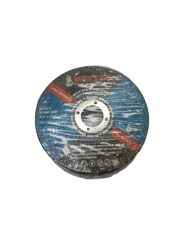 Baytaş İnox Kesici Taş Mk 0188 115x1.0x22.2 mm 100 Adet - 2