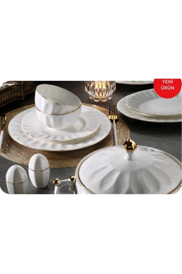 Aryıldız 60 Parça Lotus Gold Yemek Takımı - 2