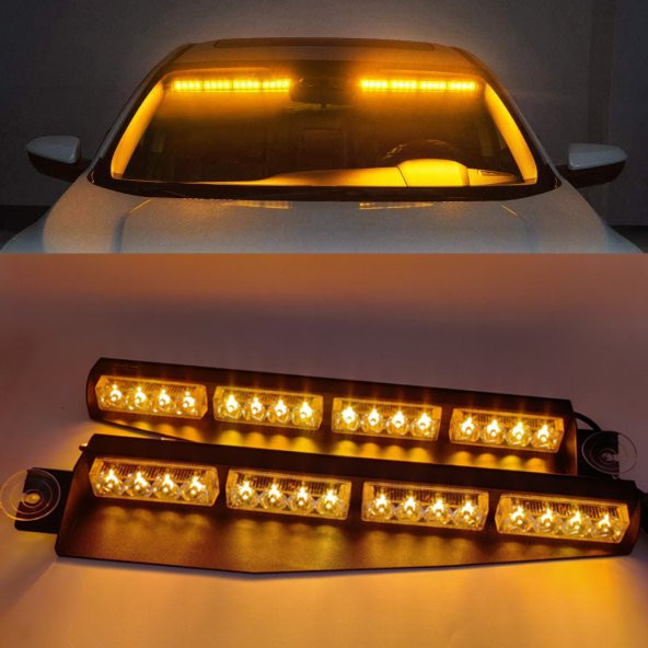 Çakar lamba vantuzlu 2li set 12-30v sarı-sarı / LAPA542-1 - Resim 2