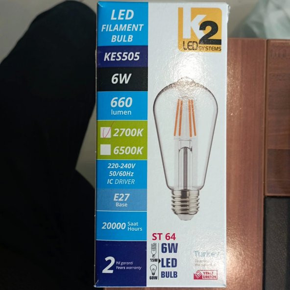 K-2 LED Filament Ampul