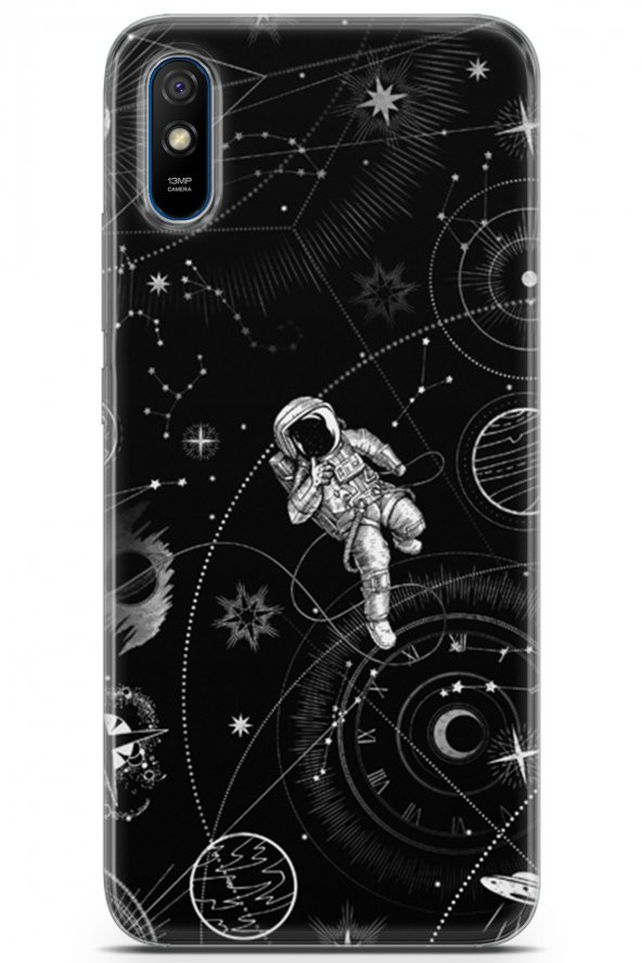 Xiaomi Redmi 9A Uyumlu Kılıf Opus 13 Astronaut on The Moon  Case Kapak Spring