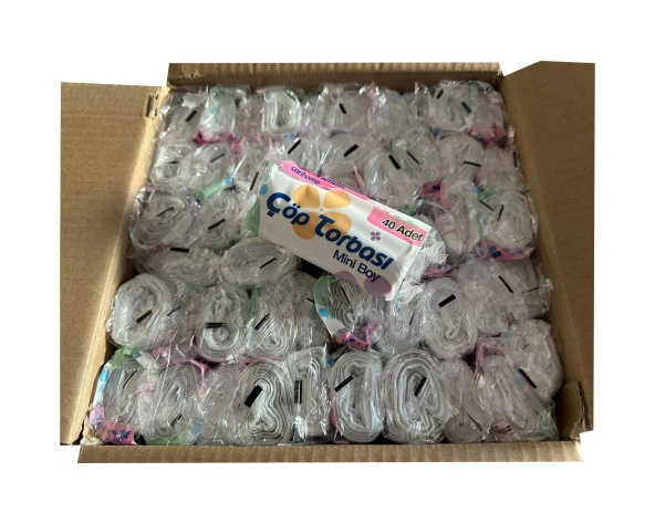 Canhome Beyaz Mini Küçük Boy 40x50 Cm. 30 Litre Çöp Torbası Poşeti - 40 Adetlik 50 Rulo - Koli - Resim 2