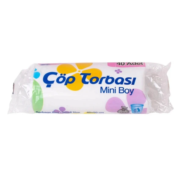 Canhome Beyaz Mini Küçük Boy 40x50 Cm. 30 Litre Çöp Torbası Poşeti - 40 Adetlik 10 Rulo - 2