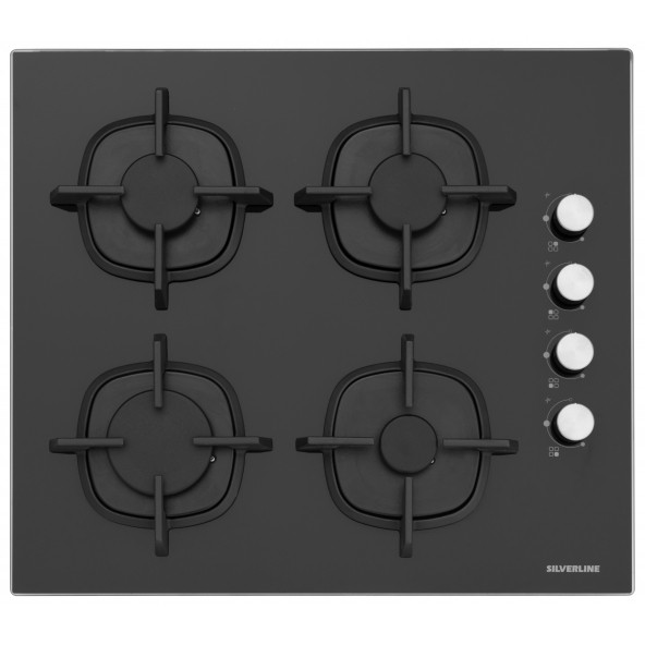 Silverline Siyah Cam Ankastre Set (3490 Oslo Davlumbaz - CS5343B01 Ocak - BO65E4B01 Fırın) - 3