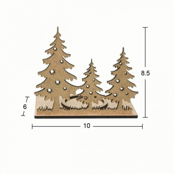Ahşap Yılbaşı Süsü T-Light Mumluk YB17 ürün görseli
