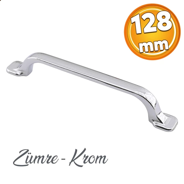 Zümre Düz Mobilya Mutfak Dolabı Çekmece Dolap Kapak Kulpu Kulpları Kulbu Krom 128 Mm Metal Kulp