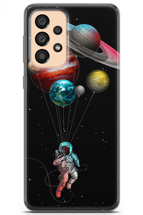 Samsung Galaxy A33 5G Uyumlu Kılıf Opus 12 Balon Gezegenler Tasarım Kılıf Winter