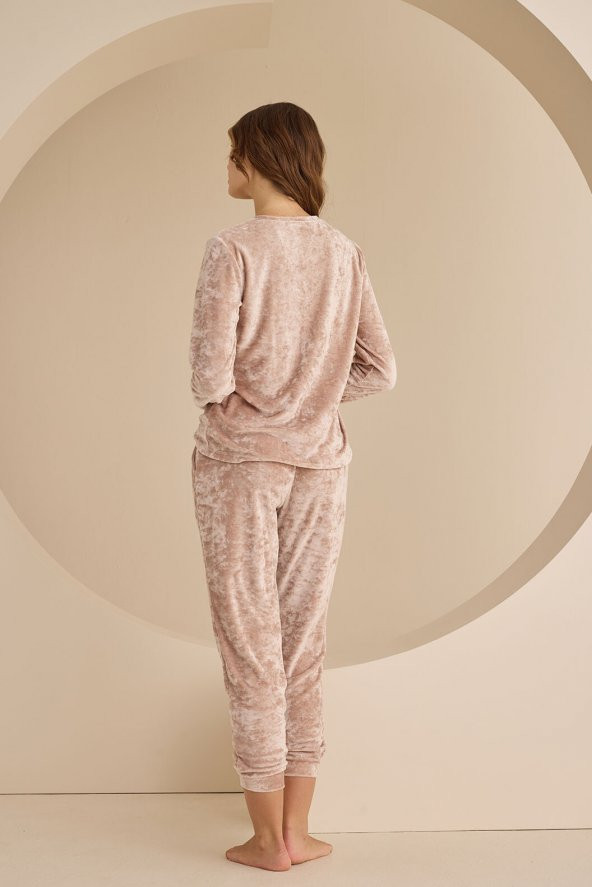 Pudra Love Us Kadife Pijama Takımı - 3