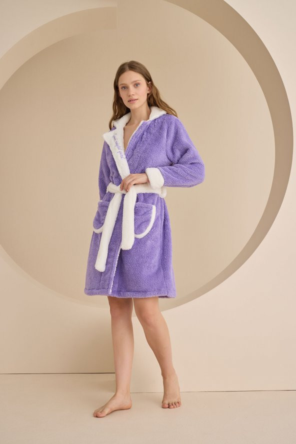 Lila Wellsoft Good Night Girl Tek Sabahlık - 2