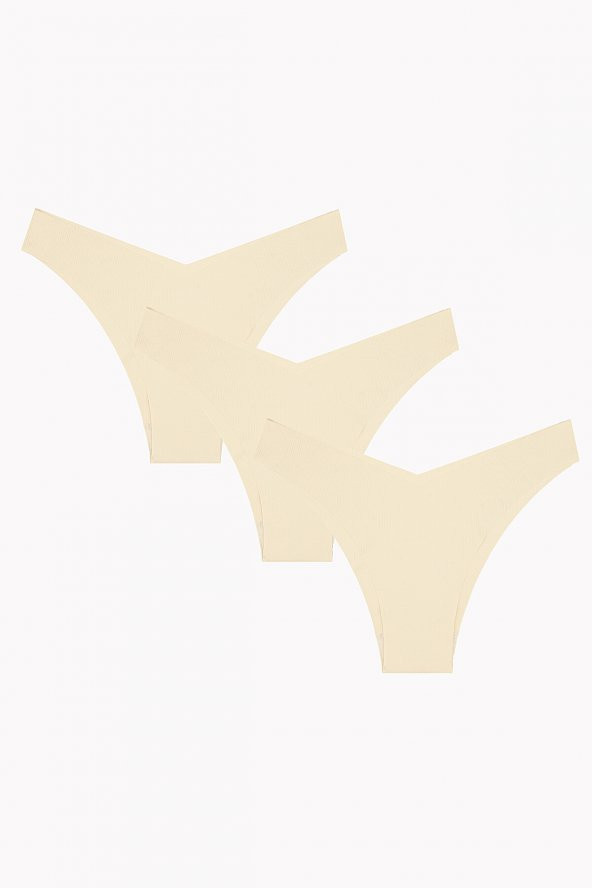 Ten Rengi 3lü Lazer V Shape Brazillian Külot - 1
