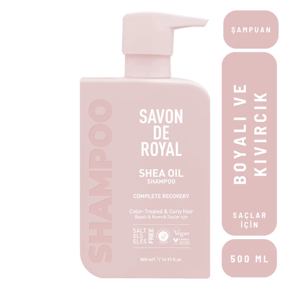 Savon De Royal - Shea Yağı - Boyalı ve Kıvırcık Saçlar İçin İyileşme Etkili Şampuan 500 ml