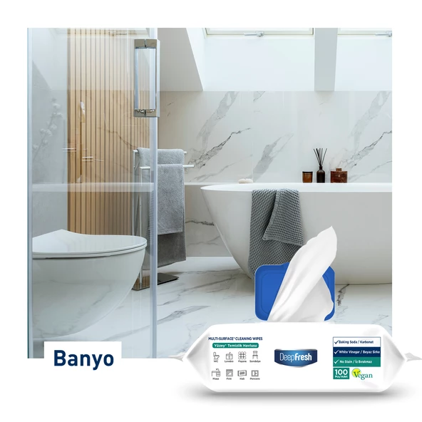 Deep Fresh İz Bırakmaz Yüzey Temizlik Havlusu Karbonat & Beyaz Sirke 100 Yaprak 3 Adet - 5