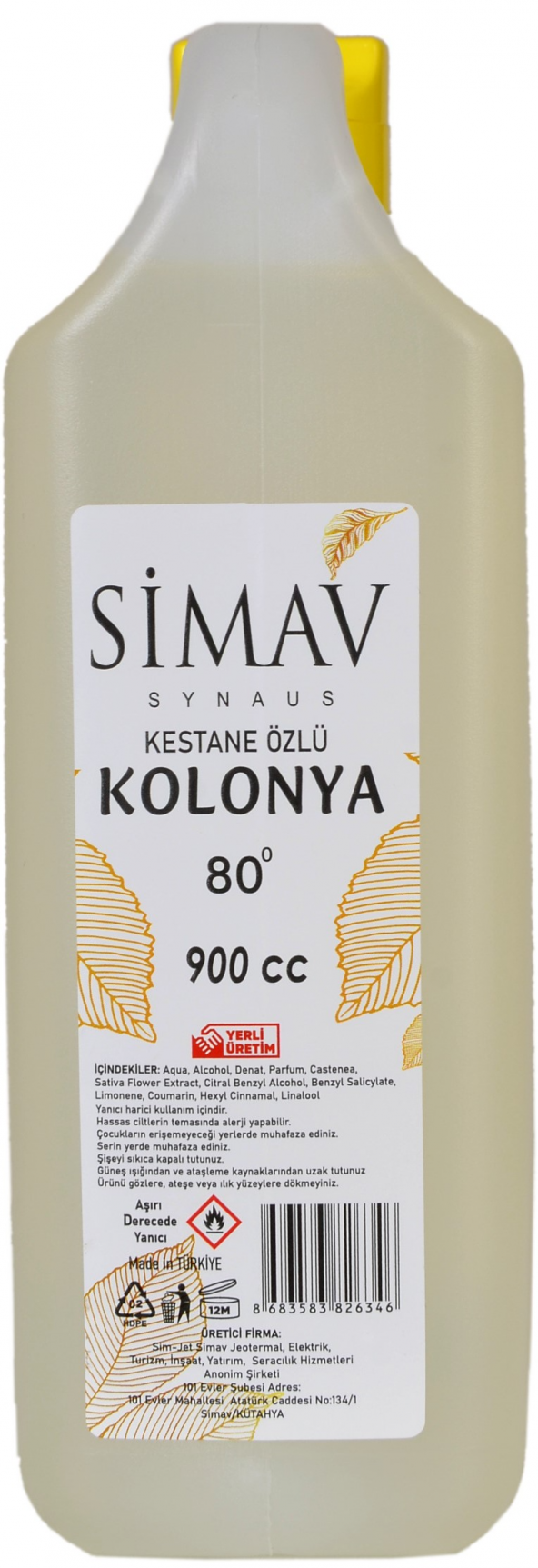 SİMAV Kestane Özlü ve Termal Sulu Kolonya 2li Set 900ml + 200ml - 4