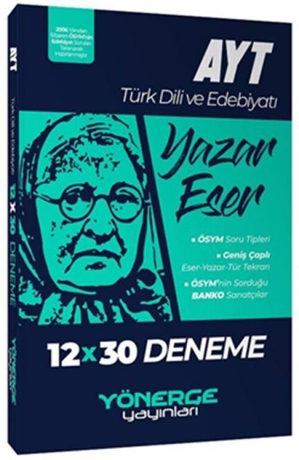 AYT Türk Dili ve Edebiyatı Yazar Eser 12x30 Deneme Yönerge Yayınları