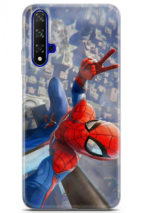 Huawei Nova 5t Uyumlu Kılıf Opus 21 Spiderman Tablo Darbe Önleyici Kapak Sunset