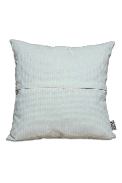 Beyaz Zemin Siyah Desenli Modern 4lü Dekoratif Kırlent Kılıfı Seti - 7