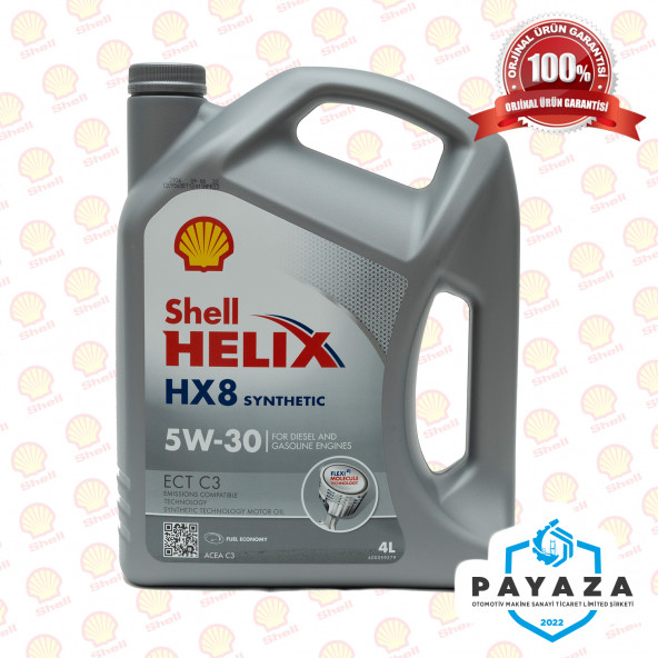 SHELL HELİX HX8 SYNTHETİC 5W-30 Benzin/LPG ve Dizel Araçlar İçin DPF Lİ Motor Yağı 4 Litre