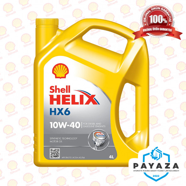 SHELL HELİX HX6 10W-40 Benzin/LPG ve Dizel Araçlar İçin Motor Yağı 4 Litre