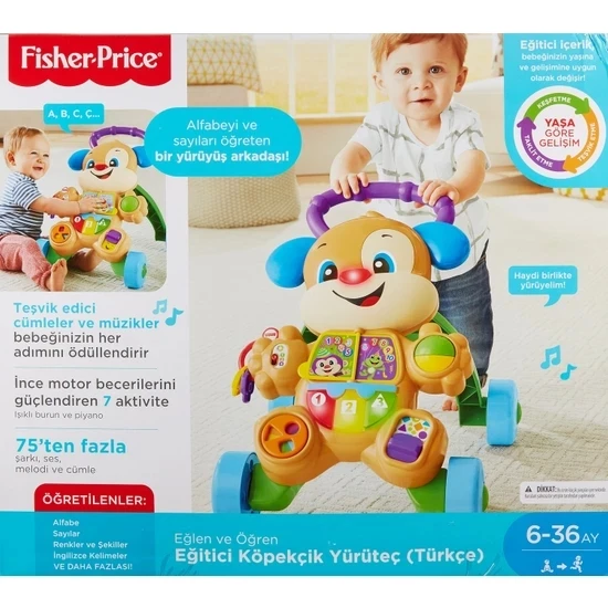 Fisher-Price Eğlen&Öğren Eğitici Köpekçik Yürüteç ,6 - 36 aylık, FTG10 - 3