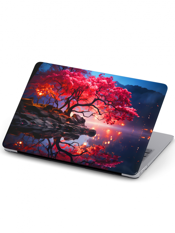 Macbook Pro (M1-M2) Kılıf 16.2 inç A2485-A2780 MacAi06 Şeffaf Sert PVC Japon Kiraz Ağacı