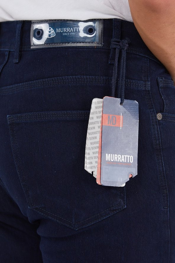 Murratto Erkek Slim Fit Likralı Koyu Lacivert Kot Pantolon - 4