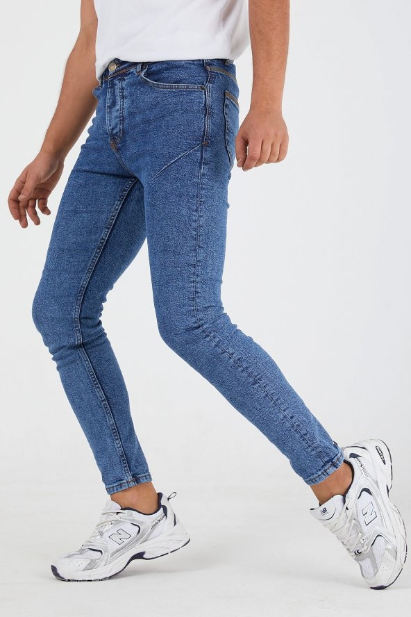 Murratto Erkek Slim Fit Likralı Koyu Kar Yıkama Kot Pantolon - 3