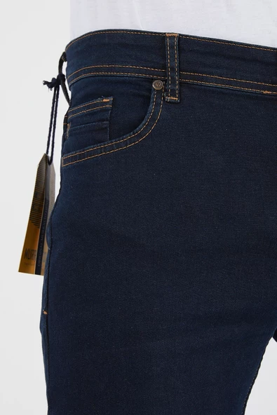Murratto Erkek Slim Fit Likralı Koyu Mavi Kot Pantolon - 5