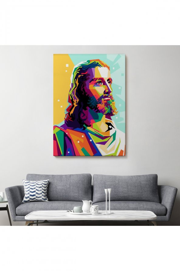 Renkli İsa Mesih Duvar Tablosu, Jesus Christ-6343