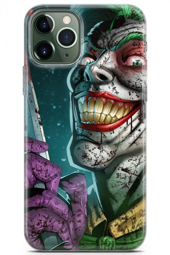 Apple iPhone 11 Pro Max Uyumlu Kılıf Dc 01 Bıçaklı Joker Telefon Kılıfı Yeşil