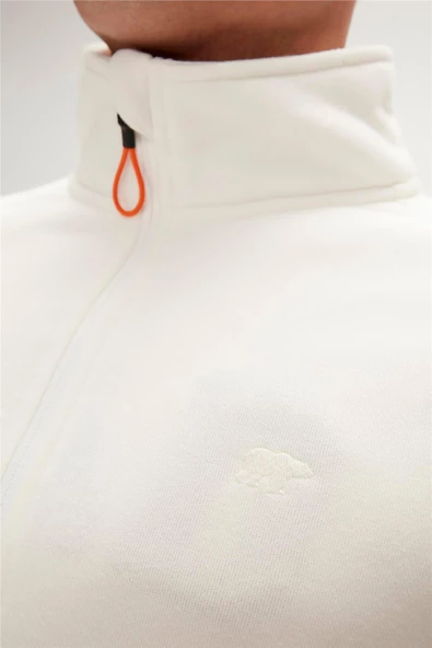 Bowie Full-Zip Marshmallow Beyaz Fermuarlı Erkek Polar Sweatshirt 23.02.21.001 - 3