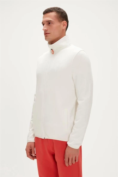 Bowie Full-Zip Marshmallow Beyaz Fermuarlı Erkek Polar Sweatshirt 23.02.21.001 - 2