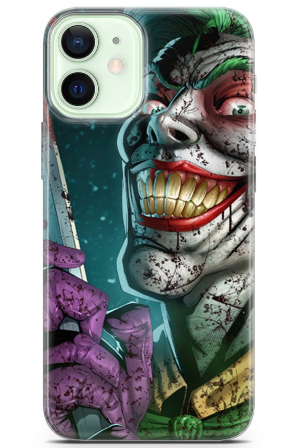 Apple iPhone 12 Uyumlu Kılıf Dc 01 Bıçaklı Joker Telefon Kılıfı Yeşil