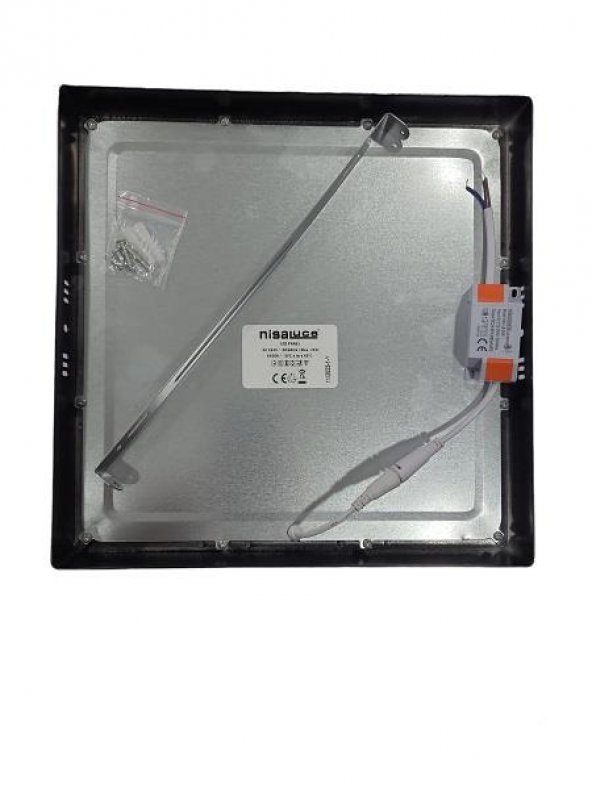 NisaLuce 24W Sıva Üstü Kare Led Armatür Siyah Kasa 6500K - 2