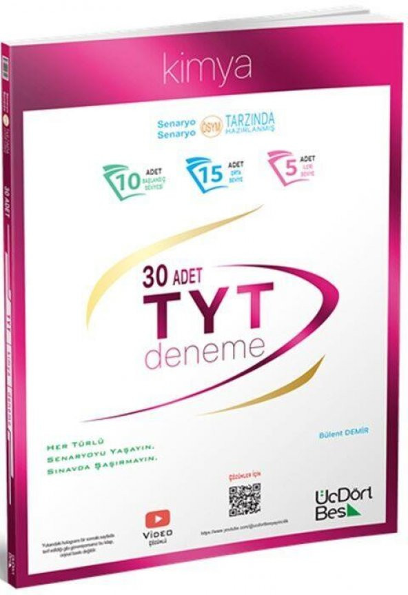 TYT Kimya 30 Deneme ÜçDörtBeş Yayınları