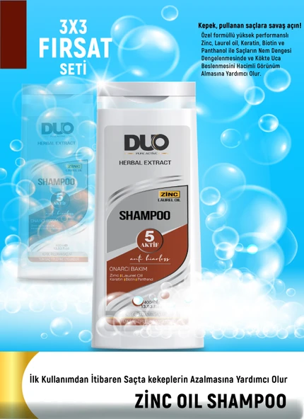 5 Aktifli Zinc + Laurel oil + Keratin + Biotin + Panthanol  Onarıcı Bakım Shampoo - 3