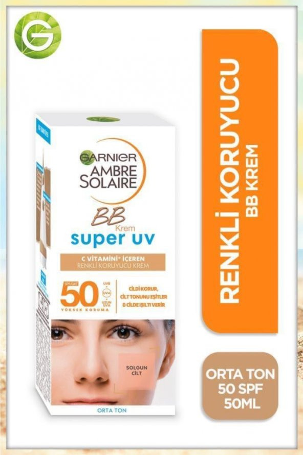 Garnier Ambre Solaire C Vitamini Içeren Renkli Koruyucu Bb Krem - Orta Ton Spf50 50ml