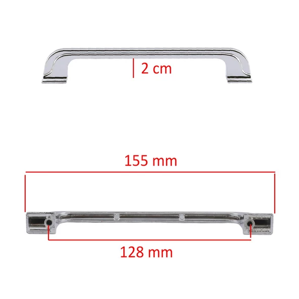 Alperen 128 Mm Düz Mobilya Mutfak Dolabı Çekmece Dolap Kapak Kulpu Kulpları Kulbu Krom Metal Kulp - Resim 2