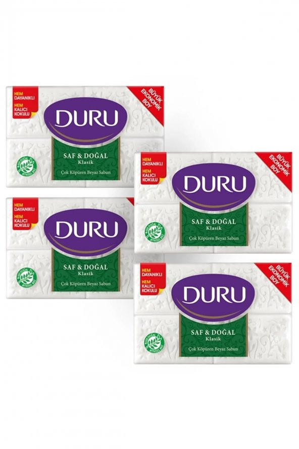 Duru Saf & Doğal Kaynaklı Klasik 16 Adet Beyaz Kalıp Sabun 4x600gr