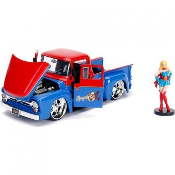 Simba Ford F-100 Pick Up 1956 Model ile Supergirl Dc Comics 1:24 Model Araba