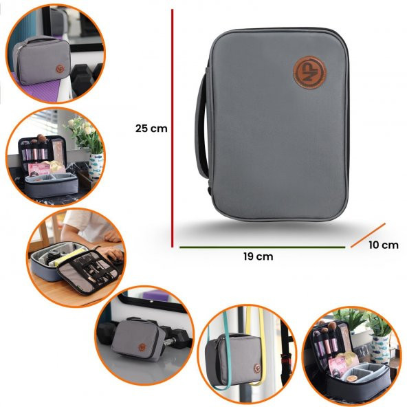NPO Comfy  Kablo, Makyaj, Lens, Mini Drone ve Aksesuar için Ayarlanabilir Çok Amaçlı Çanta-Gri-SİLİNECEK - 11
