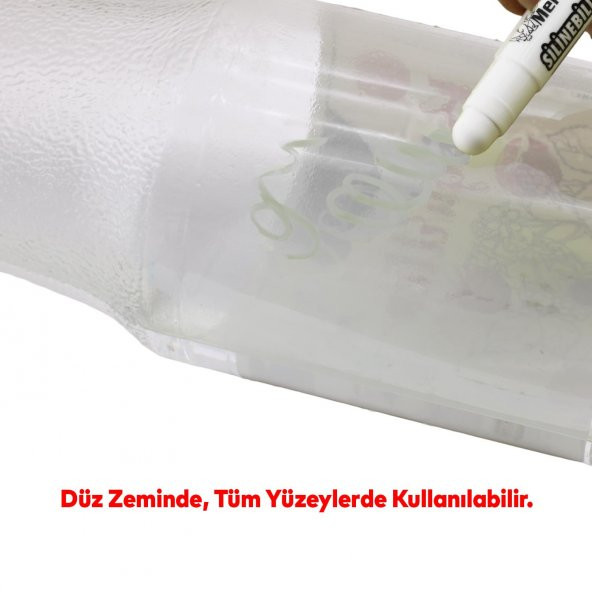 Silinebilir Tebeşir İşaretleyici Beyaz Kalem Metal Plastik Tahta Cam Ahşap Yüzey Yağlı Boya Uç - Resim 2