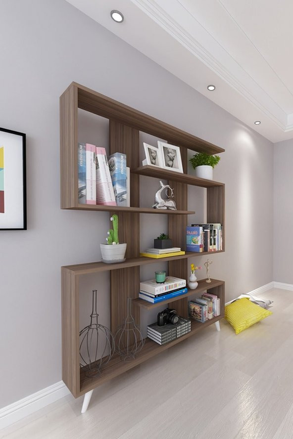 Moonlife Berlin Dekoratif Kitaplık Ceviz - 2