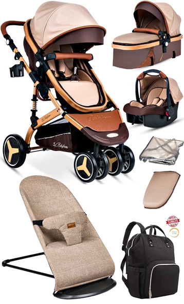 7 In 1 Yeni Doğan Set Baby Home 945 Travel Sistem Bebek Arabası 370 Sallanır Ana Kucağı - 4