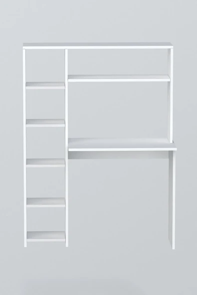 Moonlife Duru Kitaplıklı Çalışma Masası Beyaz - 6