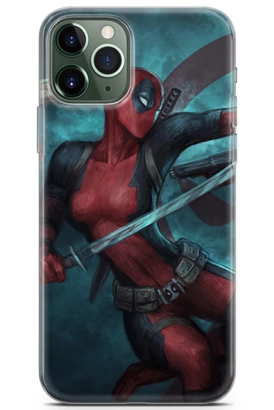 Apple iPhone 11 Pro Max Uyumlu Kılıf Dc 28 Örümcek Kız İz Bırakmayan Kılıf Kırmızı Mavi